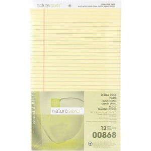 100% Recycled Canary Legal Ruled Pads