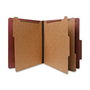 Nature Saver Recycled Classification Folder - Letter - 8.5" x 11" - 3 Divider - 2" Capacity - 15 / Box - Red