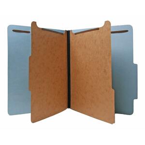 Nature Saver Recycled Classification Folder - Letter - 8.5" x 11" - 2 Divider - 2" Capacity - 15 / Box - Light Blue