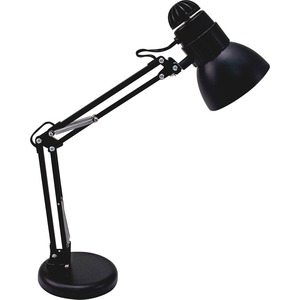 Ledu Adjustable Desk Lamp - 22" Height - Incandescent Bulb - Adjustable, Weighted Base - Matte Black