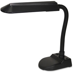 Ledu Adjustable Economy Gooseneck Desk Lamp - 18" Height - 2 x 75W Fluorescent Bulb - Adjustable - Black