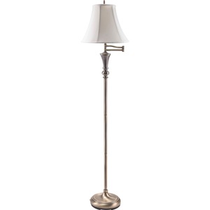 Ledu Antique Brass Swing Arm Floor Lamp - 58" Height - 150W Incandescent Bulb - Weighted Base - Brass - Antique Brass
