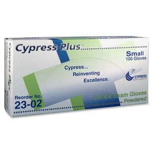 Unimed-Midwest Cypress Plus Lightly Powdered Textured Latex Examination Gloves - Small Size - Textured, Powdered - Latex - 100 / Box