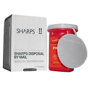 Unimed-Midwest Mailaway Sharp Container - 1quart - Red