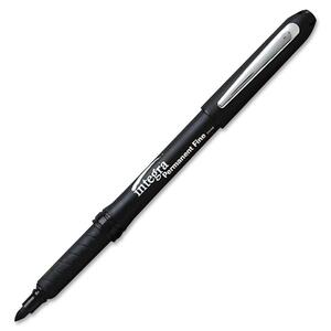 Integra Permanent Grip Marker - Cone Marker Point Style - Black Ink - 1 Each