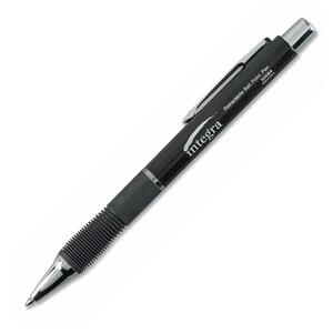 Integra Retractable Ergonomic Ballpoint Pen - 0.7 mm Pen Point Size - Black Ink - Black Barrel - 1 Each