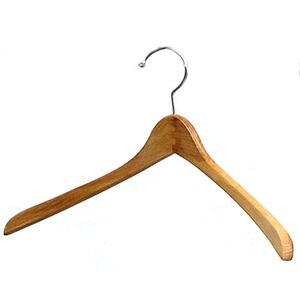 Lorell Contoured Wood Coat Hanger - Metal, Wood Hook, Hanger - Natural