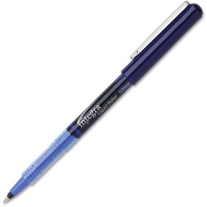 Integra Liquid Ink Rollerball Pen - Pen Point Size: 0.5mm - Ink Color: Blue - 12 / Dozen