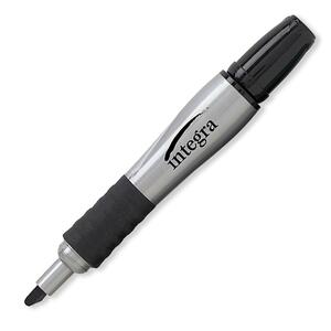 Integra Large Rubbergrip Permanent Marker - Chisel Marker Point Style - Black Ink - 1 Each