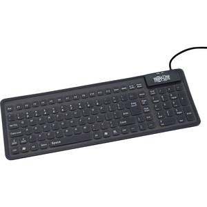 106KEY USB PS2 COMPACT FLEXIBLE INDESTRUCTABLE KEYBOARD BLACK PC