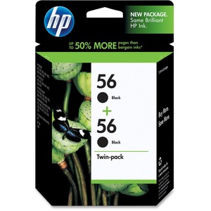 HP No. 56 Twinpack Black Ink Cartridge - Inkjet - Black