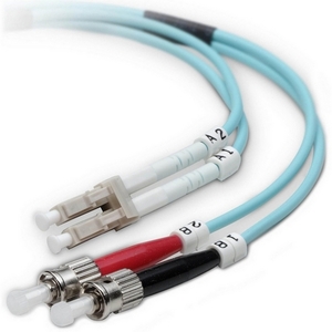 Belkin Fiber Optic Patch Cable - LC Male - ST Male - 16.4ft - Aqua