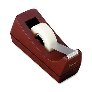 Scotch C38 Desktop Tape Dispenser - Holds Total 1 Tape(s) - 1" Core - Burgundy