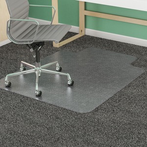 Deflect-o Standard Anti-static Chair Mat - 60" Length x 46" Width Overall - 12" Length x 25" Width Lip - Vinyl - Clear