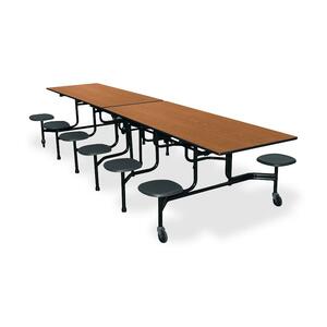 HON Cafeteria Table - Rectangle - 30" x 144" x 29" x 0.75" - Steel - Natural Maple, Black, Lava