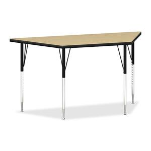 HON Training Table - Trapezoid x 60" x 1.12" - Particleboard - Natural Maple, Black