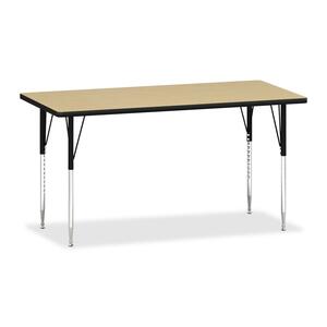 HON Training Table - Rectangle - 30" x 60" x 1.12" - Particleboard - Natural Maple, Black