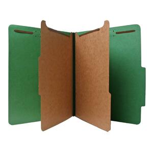 Nature Saver Recycled Classification Folder - Letter - 8.5" x 11" - 2 Divider - 2" Capacity - 15 / Box - Green