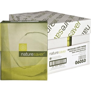 Nature Saver Recycled Paper - Legal - 8.5" x 14" - 20lb - 92 GE/102 ISO (D65) Brightness - 5000 / Carton - White