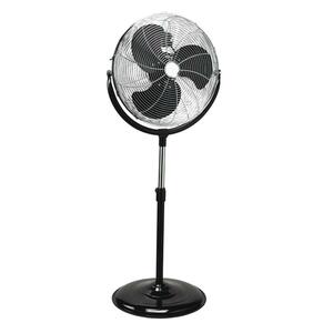 Atlantic Breeze Heavy-Duty Pedestal Fan - 20" Diameter - 3 Speed - Adjustable Tilt Head, Oscillating, Adjustable Height - 24" Height x 25" Width x 12" Depth - Metal - Black