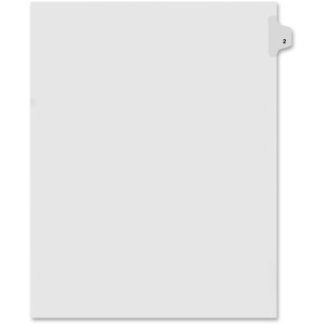 Kleer-Fax Legal 80000 Series Printed 2 Exhibit Index Divider - 1 x Tab Printed 2 - 25 Tab(s)/Set - 8.5" x 11" - 25 / Pack - White Divider
