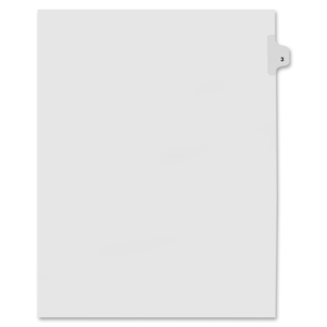 Kleer-Fax Legal 80000 Series Printed 3 Exhibit Index Divider - 1 x Tab Printed 3 - 25 Tab(s)/Set - 8.5" x 11" - 25 / Pack - White Divider
