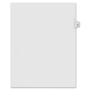 Kleer-Fax Legal 80000 Series Printed 6 Exhibit Index Divider - 1 x Tab Printed 6 - 25 Tab(s)/Set - 8.5" x 11" - 25 / Pack - White Divider