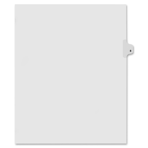 Kleer-Fax Legal 80000 Series Printed 8 Exhibit Index Divider - 1 x Tab Printed 8 - 25 Tab(s)/Set - 8.5" x 11" - 25 / Pack - White Divider