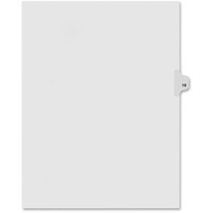 Kleer-Fax Legal 80000 Series Printed 10 Exhibit Index Divider - 1 x Tab Printed 10 - 25 Tab(s)/Set - 8.5" x 11" - 25 / Pack - White Divider