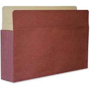 Kleer-Fax File Pocket - Legal - 8.5" x 14" - 5.25" Expansion - 21pt. - Red