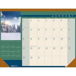 House of Doolittle Landscapes Desk Pad Calendar - 22" x 17" - January till December - 1 Month Per 1 Page(s) - Assorted