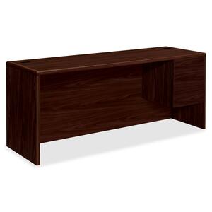 HON 92000 Series Single Pedestal Credenza - 72" Width x 24" Depth x 29.5" Height - 2 Drawer - Single Pedestal on Right Side - Double Radius Edge - Wood - Mahogany