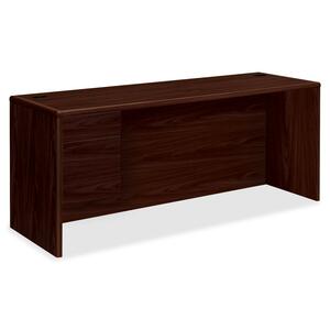 HON 92000 Series Single Pedestal Credenza - 72" Width x 24" Depth x 29.5" Height - 2 Drawer - Single Pedestal on Left Side - Double Radius Edge - Wood - Mahogany