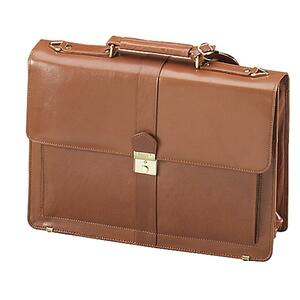 Stebco Business Briefcase - Top-loading - Detachable Shoulder Strap - 13" x 17" x 6" - Leather - Caramel
