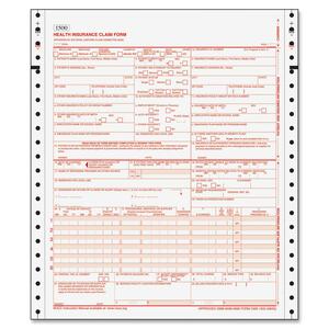 Tops HCFA Claim Form - 1 Part - Carbonless - 9.5" x 11" Sheet Size - White - 3000 / Carton