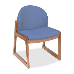 Safco Urbane Guest Chair Without Arms - Wood Cherry Frame22.75" x 23" x 31" - Polyester Blue Seat