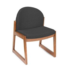 Safco Urbane Guest Chair Without Arms - Wood Cherry Frame22.75" x 23" x 31" - Polyester Black Seat