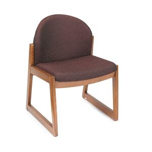 Safco Urbane Guest Chair Without Arms - Wood Cherry Frame22.75" x 23" x 31" - Polyester Burgundy Seat