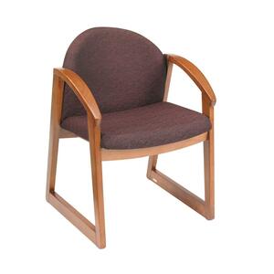 Safco Urbane Collection Guest Chair With Arms - Wood Cherry Frame22.75" x 23" x 31" - Polyester Burgundy Seat