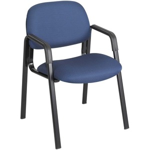 Safco Cava Collection Guest Chair - Metal Black Frame22.5" x 24" x 32.5" - Polyester Blue Seat