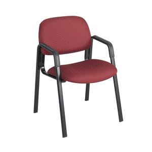 Safco Cava Collection Guest Chair - Metal Black Frame22.5" x 24" x 32.5" - Polyester Burgundy Seat