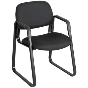 Safco Cava Collection Sled Base Guest Chair - Steel Black Frame22.5" x 24" x 32.5" - Polyester Black Seat