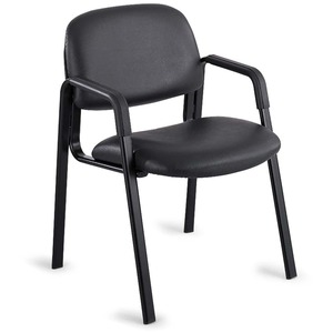 Safco Cava Collection Straight Leg Guest Chair - Black Frame20" x 18" x 32.5" - Vinyl Black Seat