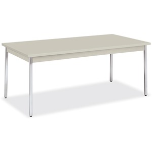HON High-pressure Laminate Utility Table - Rectangle - 72" x 36" x 29" - Chrome, Metal, PVC, Steel