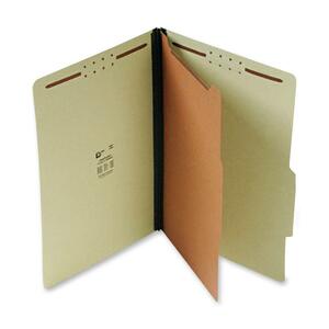 SJ Paper Classification Folder - Letter - 8.5" x 11" - 1 Divider - 4 Fastener - 2" Capacity - 20 / Box - 25pt. - Green