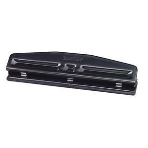 Elmer's Medium Duty 2-3 Hole Punch - 3 Punch Head(s) - Adjustable - 12 Sheet Capacity - 0.25" - Round Shape - Black