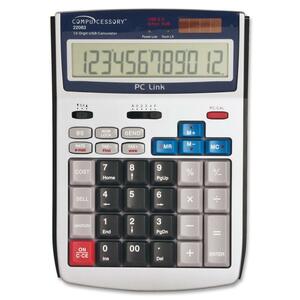 Compucessory 12-Digit LCD Calculator - 12 Character(s) - LCD - Solar, Power Adapter Powered - 5.5" x 7.5" x 1.5" - White