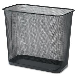 Sparco Mesh Rectangular Waste Bin - Rectangular - 14.7" Height x 10" Width x 16.7" Depth - Steel - Black