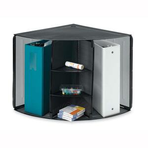 Sparco Mesh Desk Corner Organizer - 13.25" x 19.5" x 14" - 5 Compartment(s) - Black
