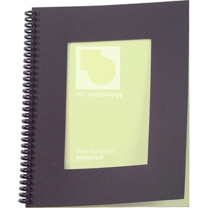 GBC Textured Heavy-duty Binding Covers w/ Window - 8.5" x 11" - Letter - 10 / Pack - Black